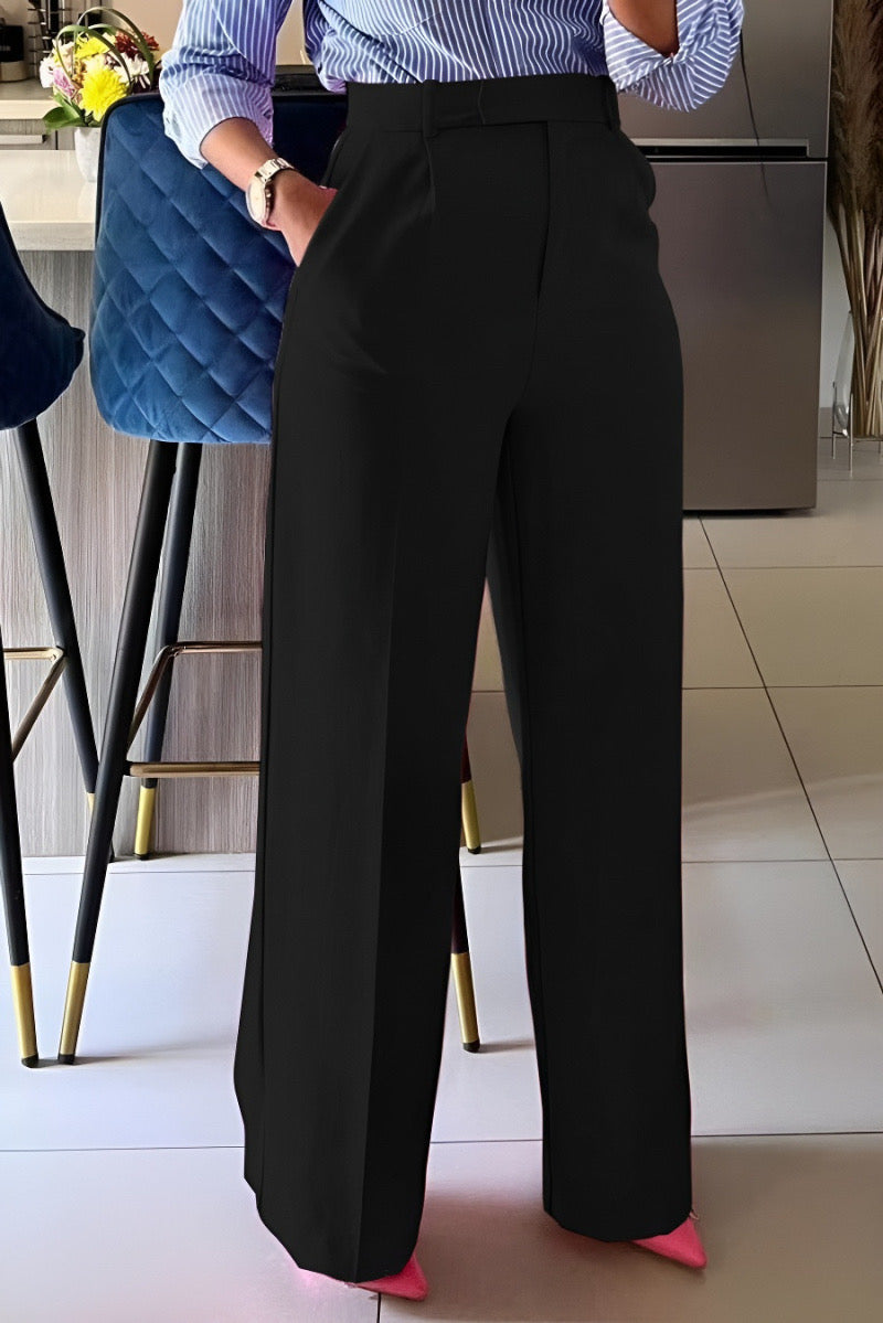 Versatile Black Pants: High-Waisted and Wide-Leg