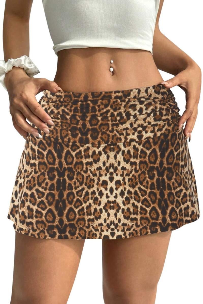 Leopard Print Mini Skirt