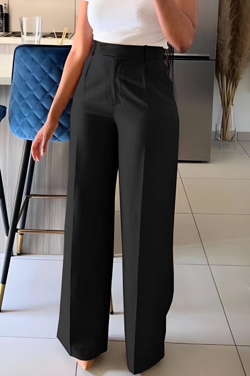 Versatile Black Pants: High-Waisted and Wide-Leg