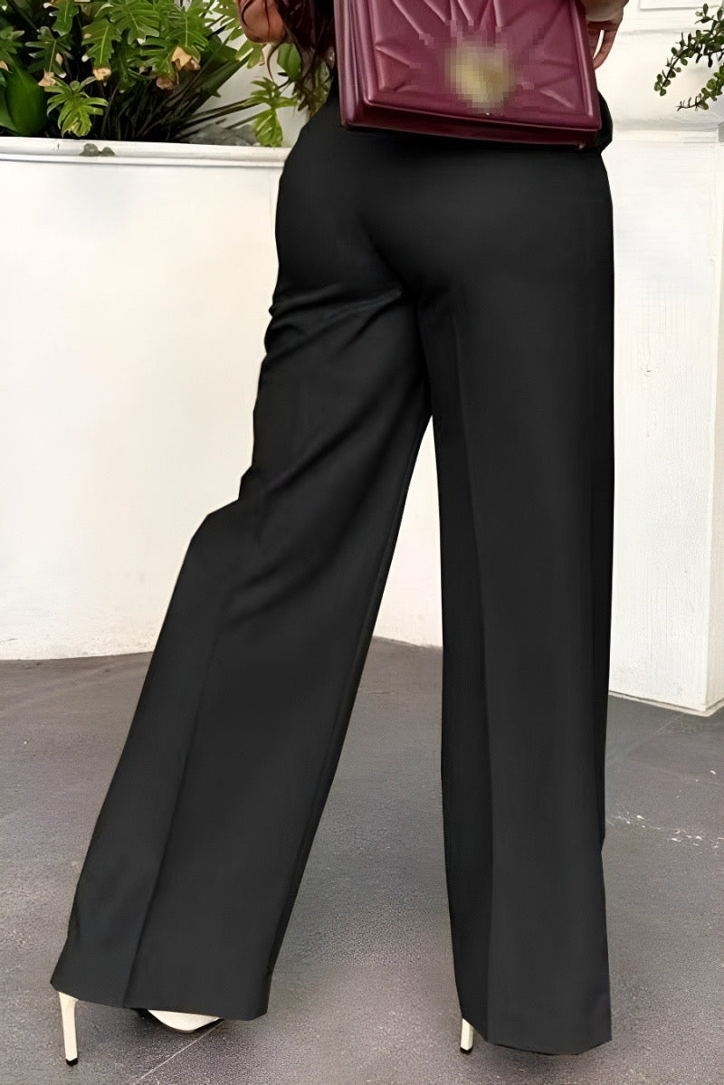 Versatile Black Pants: High-Waisted and Wide-Leg