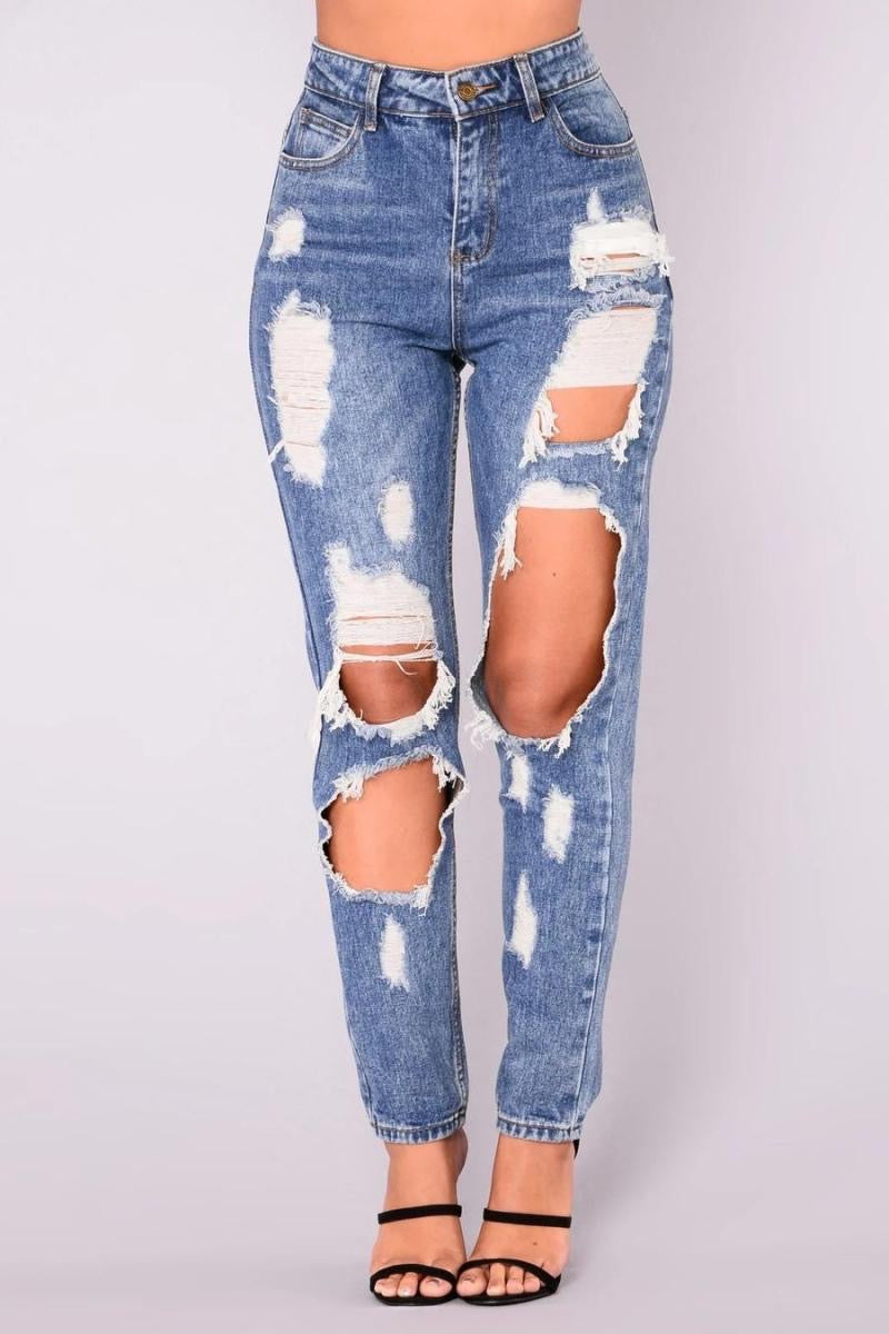 Trendy Distressed Denim Jeans for Women